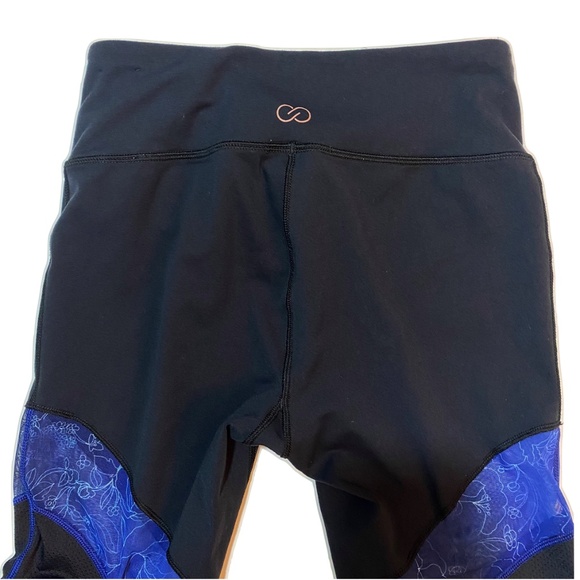Calia Black Blue Floral Mesh Leggings Size Small - Picture 4 of 9